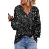 imageDokotoo Womens Long Sleeve Tops V Neck Shirts Dressy Casual Blouses Fall Outfits Trendy Clothes Clothes 2025Printblack