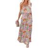 imageDokotoo Womens Strapless Dresses Casual Summer High Waist Side Split Flowy Boho Maxi DressMulticolor a