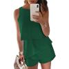 imageDokotoo Womens Summer Jumpsuits 2025 Casual Ruffle Chiffon Sleeveless RompersRuffle Green