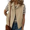imageDokotoo Womens Vests Outerwear ButtonDown Lapel Collar Elastic Hem Lightweight Spring Waistcoat Sleeveless Jacket Cargo VestKhaki