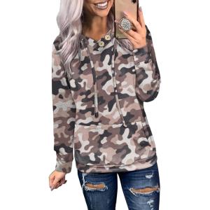 imageDokotoo Womens Casual Long Sleeve Hoodies Sweatshirts Drawstring Pullover Tunic Tops With PocketsA Brown 2