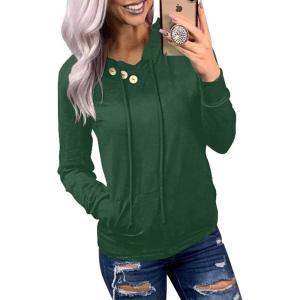 imageDokotoo Womens Casual Long Sleeve Hoodies Sweatshirts Drawstring Pullover Tunic Tops With PocketsA1 Army Green