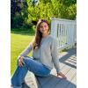 imageDokotoo Cardigan Sweaters for Women Lightweight Long Sleeve Open Front 2025 Button Down Jacket WinterGray