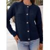 imageDokotoo Cardigan Sweaters for Women Lightweight Long Sleeve Open Front 2025 Button Down Jacket WinterNavy Blue