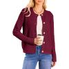 imageDokotoo Cardigan Sweaters for Women Lightweight Long Sleeve Open Front 2025 Button Down Jacket WinterRed Dahlia