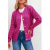 imageDokotoo Cardigan Sweaters for Women Lightweight Long Sleeve Open Front 2025 Button Down Jacket WinterRose Red