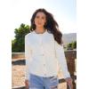 imageDokotoo Cardigan Sweaters for Women Lightweight Long Sleeve Open Front 2025 Button Down Jacket WinterWhite