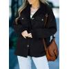 imageDokotoo Corduroy Sherpa Jacket for Women Button Down Fleece Fur Collar Winter Warm CoatA Black