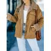 imageDokotoo Corduroy Sherpa Jacket for Women Button Down Fleece Fur Collar Winter Warm CoatA Brown