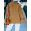 imageDokotoo Corduroy Sherpa Jacket for Women Button Down Fleece Fur Collar Winter Warm CoatA Brown