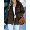 imageDokotoo Corduroy Sherpa Jacket for Women Button Down Fleece Fur Collar Winter Warm CoatA Dark Brown