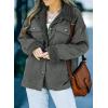 imageDokotoo Corduroy Sherpa Jacket for Women Button Down Fleece Fur Collar Winter Warm CoatA Gray