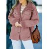 imageDokotoo Corduroy Sherpa Jacket for Women Button Down Fleece Fur Collar Winter Warm CoatA Pink