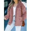 imageDokotoo Corduroy Sherpa Jacket for Women Button Down Fleece Fur Collar Winter Warm CoatA Pink