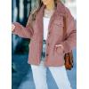 imageDokotoo Corduroy Sherpa Jacket for Women Button Down Fleece Fur Collar Winter Warm CoatA Pink