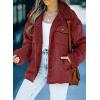 imageDokotoo Corduroy Sherpa Jacket for Women Button Down Fleece Fur Collar Winter Warm CoatA Red