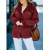 imageDokotoo Corduroy Sherpa Jacket for Women Button Down Fleece Fur Collar Winter Warm CoatA Red