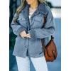 imageDokotoo Corduroy Sherpa Jacket for Women Button Down Fleece Fur Collar Winter Warm CoatA Sky Blue