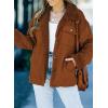 imageDokotoo Corduroy Sherpa Jacket for Women Button Down Fleece Fur Collar Winter Warm CoatA1 Brown