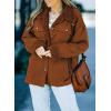 imageDokotoo Corduroy Sherpa Jacket for Women Button Down Fleece Fur Collar Winter Warm CoatA1 Brown