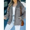 imageDokotoo Corduroy Sherpa Jacket for Women Button Down Fleece Fur Collar Winter Warm CoatA1 Gray