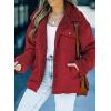 imageDokotoo Corduroy Sherpa Jacket for Women Button Down Fleece Fur Collar Winter Warm CoatA1 Red