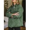 imageDokotoo Denim Jacket for Women Fashion Solid Oversized Long Sleeve Button Down Shacket Jacket Coat with PocketsGreen