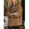 imageDokotoo Denim Jacket for Women Fashion Solid Oversized Long Sleeve Button Down Shacket Jacket Coat with PocketsKhaki