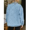 imageDokotoo Denim Jacket for Women Fashion Solid Oversized Long Sleeve Button Down Shacket Jacket Coat with PocketsSky Blue