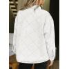 imageDokotoo Denim Jacket for Women Fashion Solid Oversized Long Sleeve Button Down Shacket Jacket Coat with PocketsWhite