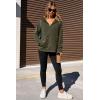 imageDokotoo Hoodies for Women Soft Fleece Half Zip Up Hoodie Long Sleeve Casual Pullover Oversized Sweatshirt Hooded TopsArmy Green