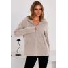 imageDokotoo Hoodies for Women Soft Fleece Half Zip Up Hoodie Long Sleeve Casual Pullover Oversized Sweatshirt Hooded TopsBeige