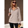 imageDokotoo Hoodies for Women Soft Fleece Half Zip Up Hoodie Long Sleeve Casual Pullover Oversized Sweatshirt Hooded TopsBeige