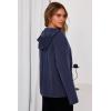imageDokotoo Hoodies for Women Soft Fleece Half Zip Up Hoodie Long Sleeve Casual Pullover Oversized Sweatshirt Hooded TopsBlue