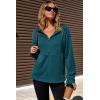 imageDokotoo Hoodies for Women Soft Fleece Half Zip Up Hoodie Long Sleeve Casual Pullover Oversized Sweatshirt Hooded TopsGreen