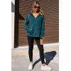 imageDokotoo Hoodies for Women Soft Fleece Half Zip Up Hoodie Long Sleeve Casual Pullover Oversized Sweatshirt Hooded TopsGreen