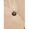 imageDokotoo Hoodies for Women Waffle Knit Long Sleeve Drawstring Button V Neck Casual Pullover Sweatshirt Hooded TopsApricot