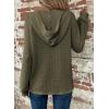 imageDokotoo Hoodies for Women Waffle Knit Long Sleeve Drawstring Button V Neck Casual Pullover Sweatshirt Hooded TopsGreen