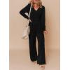 imageDokotoo Lantern Long Sleeve Jumpsuit Wrapped V Neck Elegant for Womens Dressy Casual 2024 Fall One Piece Romper OutfitsB Black