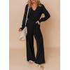 imageDokotoo Lantern Long Sleeve Jumpsuit Wrapped V Neck Elegant for Womens Dressy Casual 2024 Fall One Piece Romper OutfitsB Black