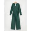 imageDokotoo Lantern Long Sleeve Jumpsuit Wrapped V Neck Elegant for Womens Dressy Casual 2024 Fall One Piece Romper OutfitsB Blackish Green
