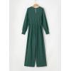 imageDokotoo Lantern Long Sleeve Jumpsuit Wrapped V Neck Elegant for Womens Dressy Casual 2024 Fall One Piece Romper OutfitsB Blackish Green