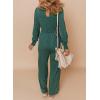 imageDokotoo Lantern Long Sleeve Jumpsuit Wrapped V Neck Elegant for Womens Dressy Casual 2024 Fall One Piece Romper OutfitsB Blackish Green
