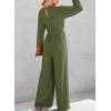 imageDokotoo Lantern Long Sleeve Jumpsuit Wrapped V Neck Elegant for Womens Dressy Casual 2024 Fall One Piece Romper OutfitsB Grass Green
