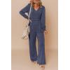 imageDokotoo Lantern Long Sleeve Jumpsuit Wrapped V Neck Elegant for Womens Dressy Casual 2024 Fall One Piece Romper OutfitsB Navy Blue