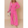 imageDokotoo Lantern Long Sleeve Jumpsuit Wrapped V Neck Elegant for Womens Dressy Casual 2024 Fall One Piece Romper OutfitsB Rose Red