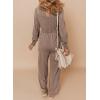 imageDokotoo Lantern Long Sleeve Jumpsuit Wrapped V Neck Elegant for Womens Dressy Casual 2024 Fall One Piece Romper OutfitsB Simply Taupe