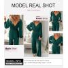 imageDokotoo Lantern Long Sleeve Jumpsuit Wrapped V Neck Elegant for Womens Dressy Casual 2024 Fall One Piece Romper OutfitsBlackish Green