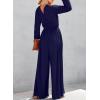imageDokotoo Lantern Long Sleeve Jumpsuit Wrapped V Neck Elegant for Womens Dressy Casual 2024 Fall One Piece Romper OutfitsBlue
