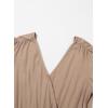 imageDokotoo Lantern Long Sleeve Jumpsuit Wrapped V Neck Elegant for Womens Dressy Casual 2024 Fall One Piece Romper OutfitsSimply Taupe